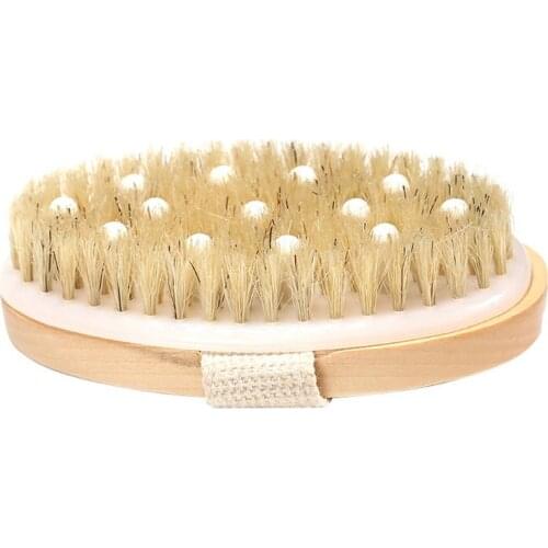 2 In 1 Dry Skin Body Brush Natural Bristle Dead Skin Remover Anti Cellulite Exfoliates Blood Circulation Health Massage
