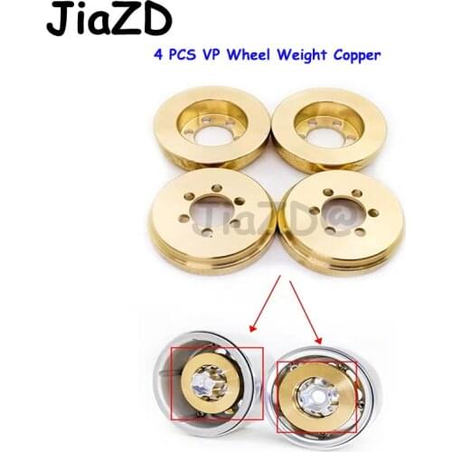 4 PCS VP Wheel Weight Copper Heavy Duty Internal Wheel Rims Hub For 1:10 RC Car SCX10 TRX4 Run More Stable For 6-hole Wheels Car