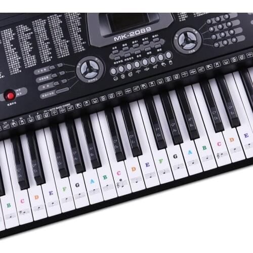 49/54/61/88 keys Piano keyboard stickers that will not leave glue Learn piano notes Colored notes piano keyboard stickers