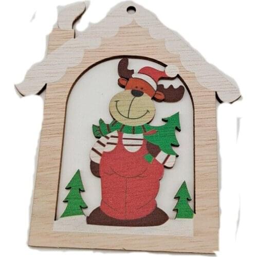 5pcs Wooden Christmas Ornaments, Predrilled Wood Slices Cutouts for Holiday Hanging Embellishments, Painting, DIY Crafts