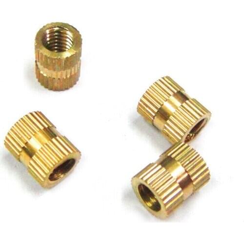 500pcs/lot M2.5*3/4/5/6/8 OD3.5 Through-hole brass insert nut / knurled nuts for injection moulding