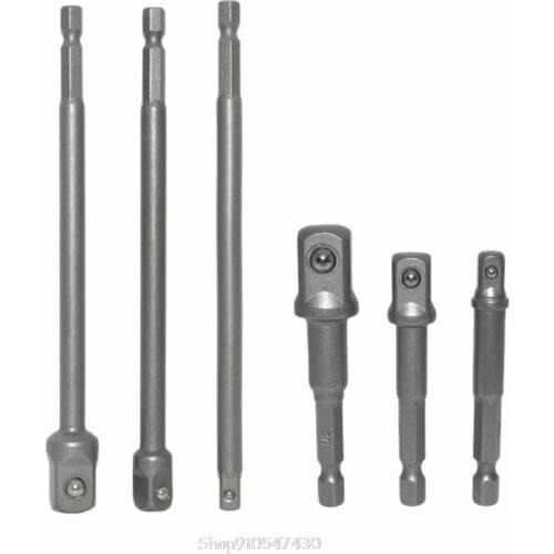 6pcs Hex Shank Wrench Drive Power Extension Drill Bit Socket Adapter Holder 1/4" 3/8" 1/2" N13 20 Dropship
