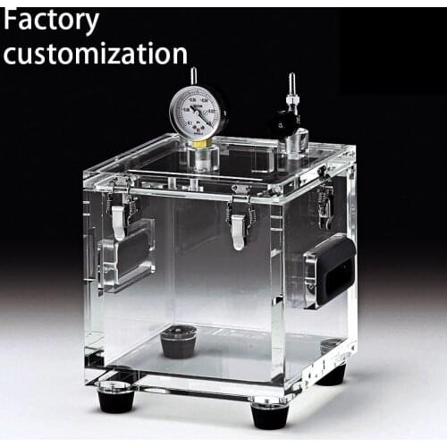 Acrylic transparent vacuum box Defoaming bucket for experiment Drying box PMMA glove operation box