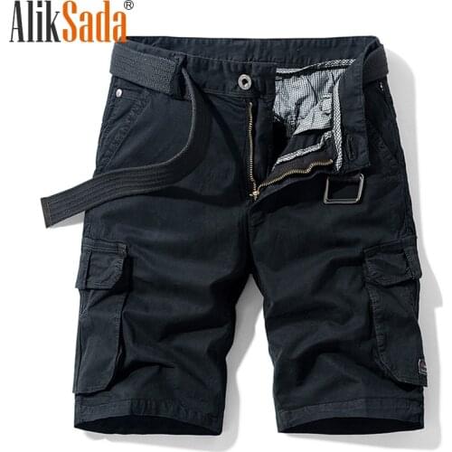 Aliksada 2021 Summer New Multi-Pocket Tooling Cotton Loose and Comfortable Casual Mens Shorts, Fashion Trend All-Match Shorts