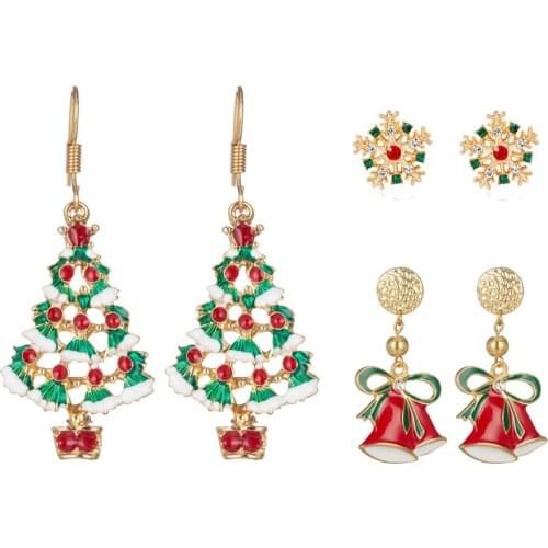 ASHMITA Santa Claus Christmas Earrings Deer Christmas Tree Ear Jewelry Accessories Lovely Xmas Gifts For Women Girls