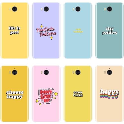 Case For Huawei Y5 Y6 Y7 Prime 2018 Y9 2019 Yellow Quote Soft Silicone Back Cover For Huawei Y3 Y5 Y6 Y7 2017 II Pro Phone Case