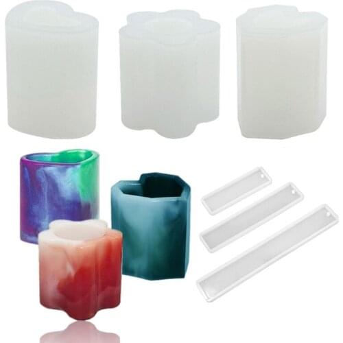 Epoxy resin crystal resin silicone mold vase pen holder mold bookmark mold DIY jewelry making home desk storage decoration