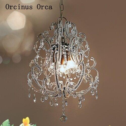 European luxury crystal chandelier corridor Restaurant Bar French retro romantic crystal lamp free shipping