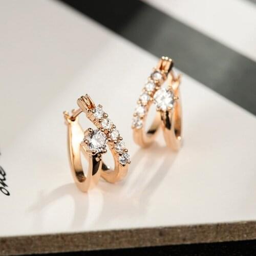 Exquisite Geometric Zircon Earrings For Women Fashion Jewelry 925 Silver Earring Lady Valentines Day Accessories KOFSAC