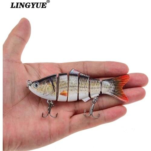 LINGYUE 1PCS Fishing Wobblers Artificial Quality Lifelike Fishing Lures 10cm/19g 6 Segment Swimbait Hard Baits Crankbait Hooks