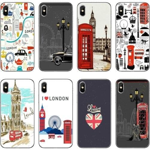 TPU Soft Case For Samsung Galaxy A70 A60 A50 A40 A30 A10 A9 A8 A6 Plus A7 A5 A3 2018 2017 2016 London Bus England art Phone Case
