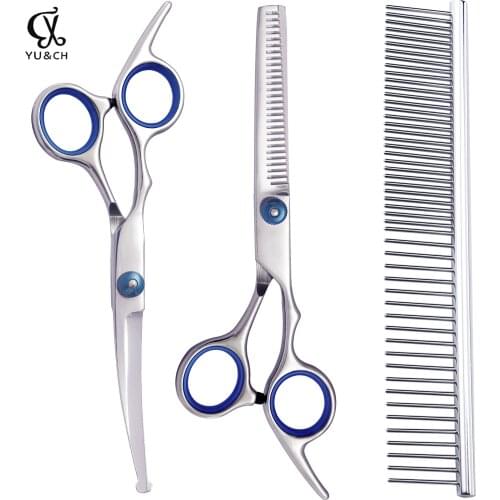 3pcs/set Pet Dog Gromming Scissors Set Stainless Steel Round Headed safety Pet Scissors for Dogs Cats Grooming Tools