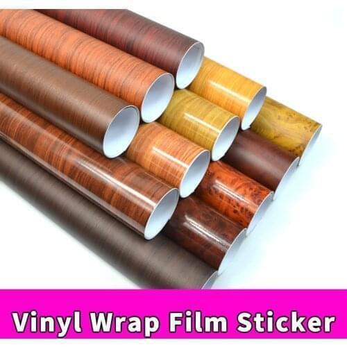 2021 New Matte Wood grain Vinyl Wrap Film Sticker Glossy Black Self Adhesive Vinyl Bubble Free Console Computer Laptop Skin
