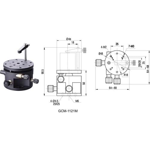 Three-rotation Degree Freedom Workbench Prism Bracket Slide Table Optical Rotary Table For Scientific Lab