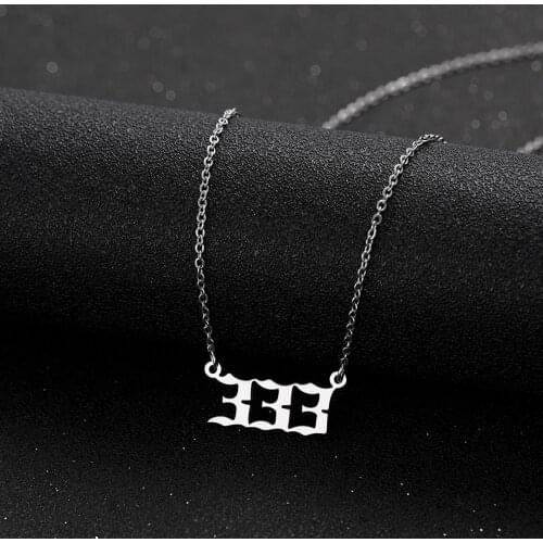 Fashion Women Couple Lucky Number Pendant Necklace For Men Stainless Steel Choker Clavicle Chain Party Birthday Jewelry Collier