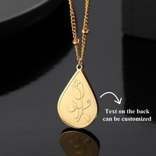 Personalized Retro Rose Flower Pendant Necklace For Women Gold Disc Oval Pendant Chic Charm Gift Clavicle Chains Choker Jewelry