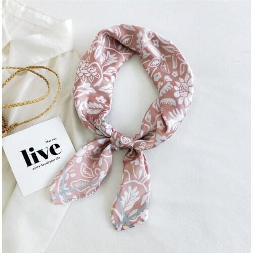 2021 National Florals Prints Women Scarf Silk Square Shawl Wrap Lady Neck Scarves Hairband Foulard Female Handkerchief Bandana