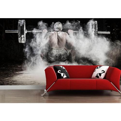 Custom Barbell Workout Sport photo Man Physical exercise wallpaper,living room bedroom sofa TV background wall papers home decor