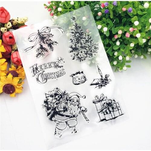 Santa Claus Transparent Clear Stamps Silicone Stamp for DIY Scrapbooking Photo Album Card Making Decorative Rubber Stamp