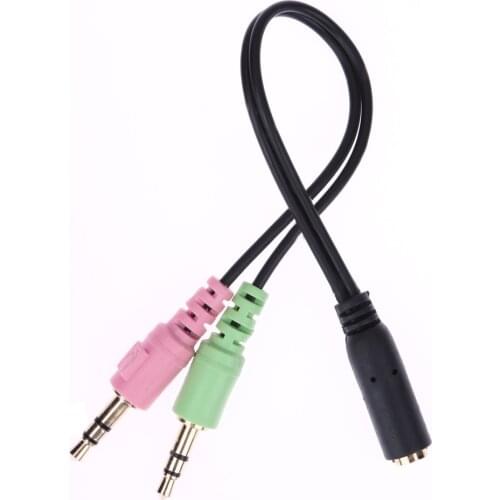 2 in 1 3.5mm Audio Mic Y Splitter Cable Headphone Adapter Female To 2 Male Earphone Microphone Combo Audio Music Speaker Cable