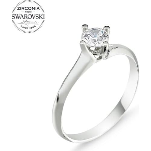 Silver 925 Sterling Swarovski Zirconia Cubic Zirconia Engagement Ring