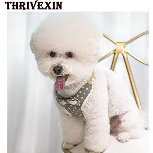 Dog Harness Vest Leash Teddy Chest Back Korean Vest Style Puppy Cat Chain Collar For Chihuahua Pug Bulldog Pet Supplies