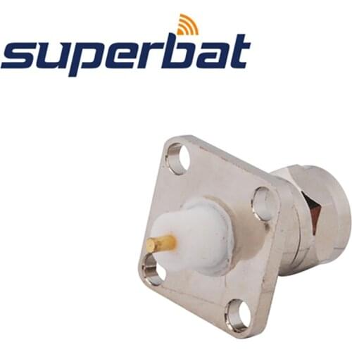 Superbat F Connector 4 Hole Panel Mount Plug with Extended Dielectric&solder Post RF Coaxial Connector