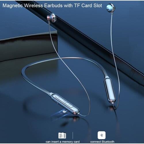 Neckband Sport Earphones Bluetooth Headphones Wireless Earphone HiFi Stereo Running Headsets With Microphone Support TF Card