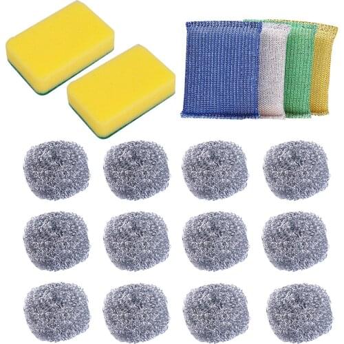 Steel Cleaning Ball Dish Washer Hand Protect Dish Pot Wash Sponge Kitchen Bathroom Cleaning Brushes Multifuntional Clean Tools