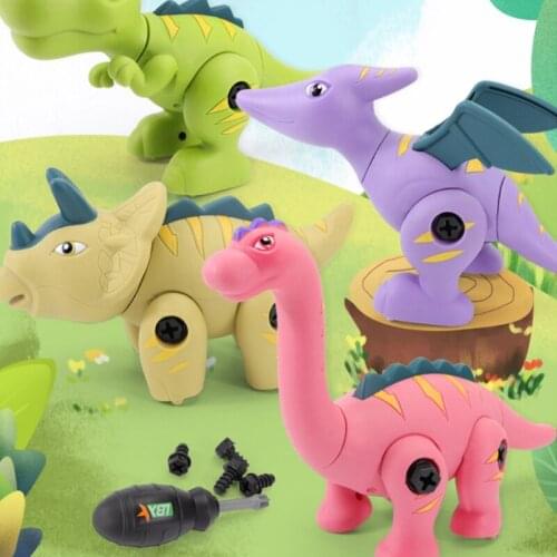 Model Toy Dinosaur Construction Building Blocks DIY Assembly Engineering Block with Screwdriver Kids Girl Gift 4 Options