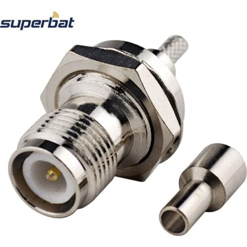 Superbat 10pcs Reversed Polarity TNC Female Jack Bulkhead Connector for Coaxial Cable RG316, RG174,RG178,LMR100