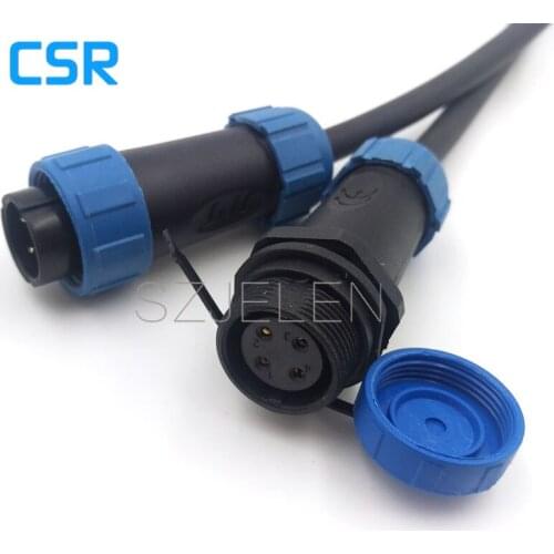 SY1710, 4 Pins Waterproof & Dustproof Aviation Connector,IP68,Cable Connector+Rear mount,4 pin Plug and socket
