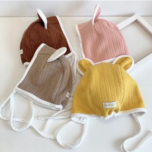 Warm Baby Hat Winter Cute Infant Baby Boy Girl Cap Ear Protection Hats Beanie Solid Color Kids Hat Bonnet