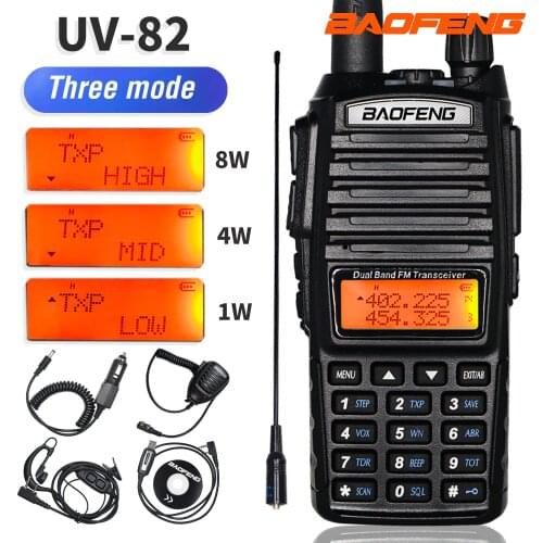 Tri-Power BaoFeng UV-82 8W Two Way Radio UV-82 Walkie Talkie UV 82 Dual band UHF VHF Handheld FM Transceiver 10KM Ham CB Radio