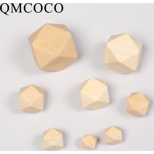 DIY Various Sizes Natural Color Octagonal Wooden Beads Custom Decorations Crafts Kids Jewelry Baby Toys Bracelet Accessories