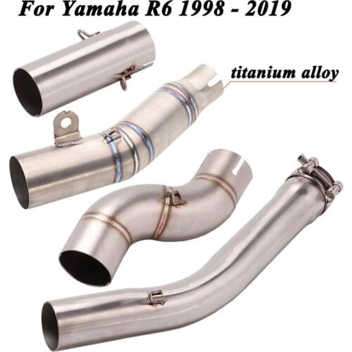 Motorcycle Stainless Steel Escape Moto Exhaust Pipe Central Pipe Connector for R6 1998-2019 Middle Link Pipe 51mm 60mm
