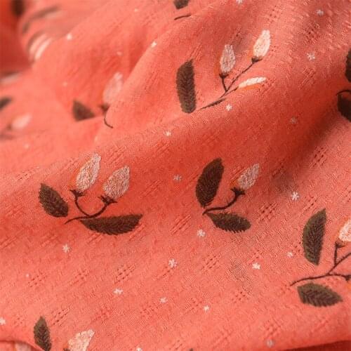 High quality cotton tissu Citrus pink rhombus fabric Top grade shirt dress cheongsam hand tablecloth fabrics