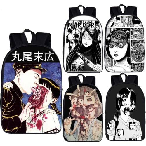 Japanese Horror Manga Backpack Women Men Rucksack School Bags Shintaro Kago Junji Itou Backpacks For Teenage Girls Boy Book bags