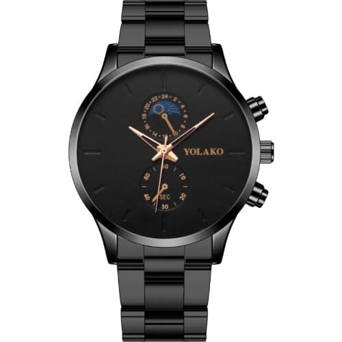 Yolako Top Brand 2021 Europe And America Most Popular Fashion Sports Mens Watch Stainless Steel Strap Quartz Mens Watch