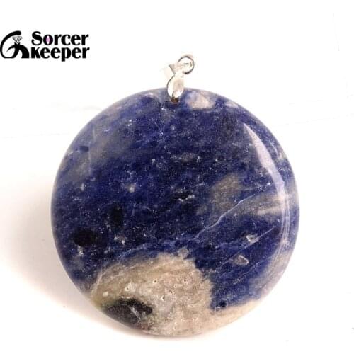 Women & Men Fashion Jewelry Pendants Necklaces With Chain Wholesale Blue Sodalite Beads Quartz Stone Colares Femininos BC547