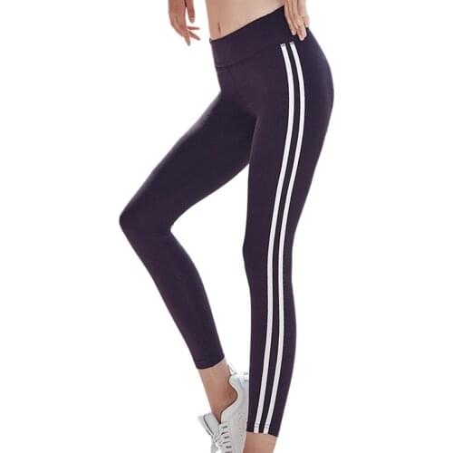 Striped Yoga Pants Women Fitness Leggings High Waist Running Gym Sport Jogging Trousers Summer Stretch Elastic Sportswear
