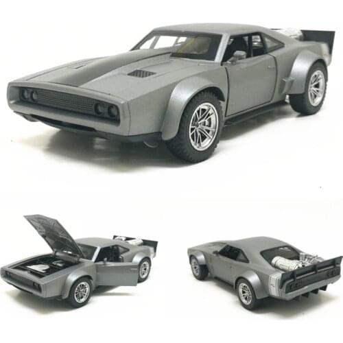 1:32 Ice Dodge Charger Alloy Sports Diecast Car Model Sound Light Pull Back Super Racing Car For Kids