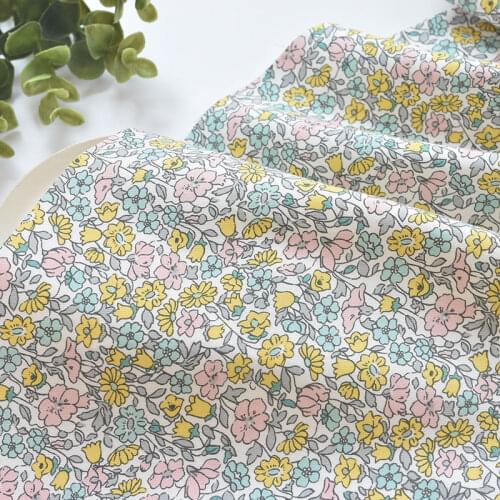 138x50cm Pure Cotton Floral Little Flower Fabric, Soft and Thick Clothes and Dresses Kids' Shirts Handmade DIY Cloth