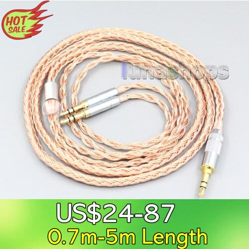 LN006746 2.5mm 3.5mm XLR Balanced 16 Core 99% 7N OCC Earphone Cable For Onkyo A800 Headphone 3.5mm Pin