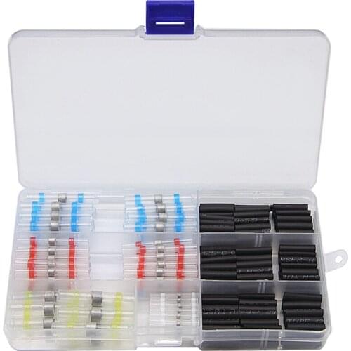 280Pcs Assorted Heat Shrink Fast Butt Connectors Wire Solder Sleeves Terminal Waterproof Splice Terminals Heat Shrink Tube