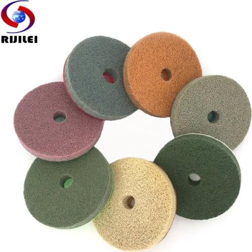 RIJILEI 7 Pieces/Lot 80mm Sponge Polishing Pads 3 Inch Durable Diamond Polishing Pad Marble Concrete Floor Grinding Discs 3FP6