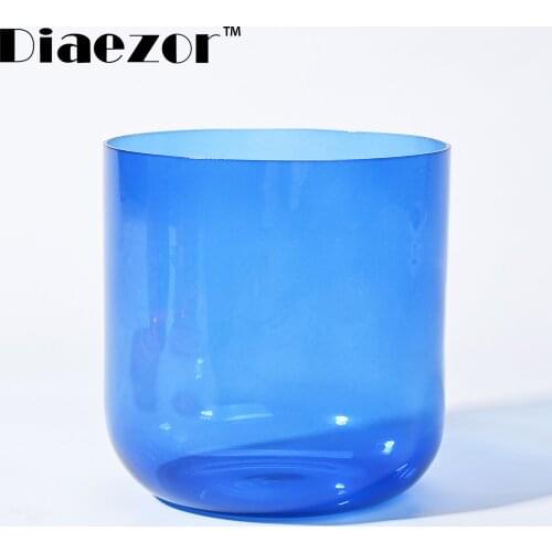 432Hz/440Hz 7 Inch Colored Clear 7 Chakra Crystal Singing Bowl for Meditation Sound Healing with hollow suede stick & o-ring