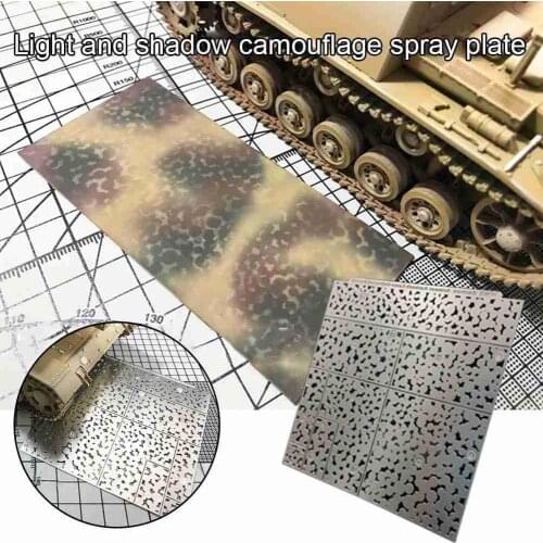 8x8cm 304 Steel Corrosion Stain Stenciling Template Leakage Spray Plate Tools For Military Model Tools