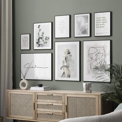 Character Line Leaves Abstract Poster Nordic Canvas Wall Art Print Nature Painting Minimalist Picture Scandinavian Decoration