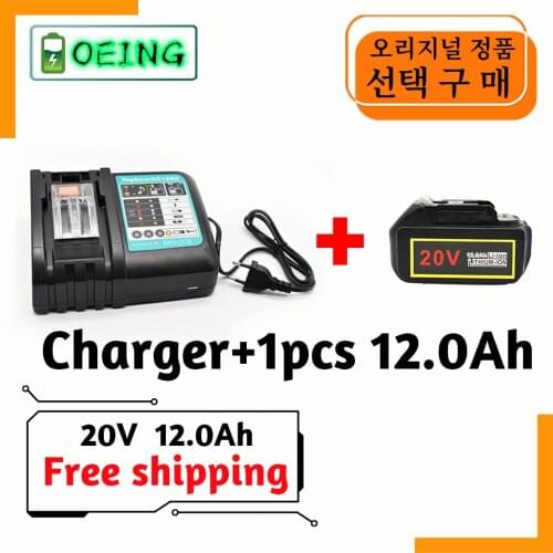 NEWEST BL1860 Rechargeable Battery 20V 12000mAh Lithium ion for Makita 20v Battery BL1840 BL1850 BL1830 BL1860B LXT 400+charger